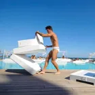 Flotante de lujo sillón Trona diseño blanco, fabricado en Italia Viadurini