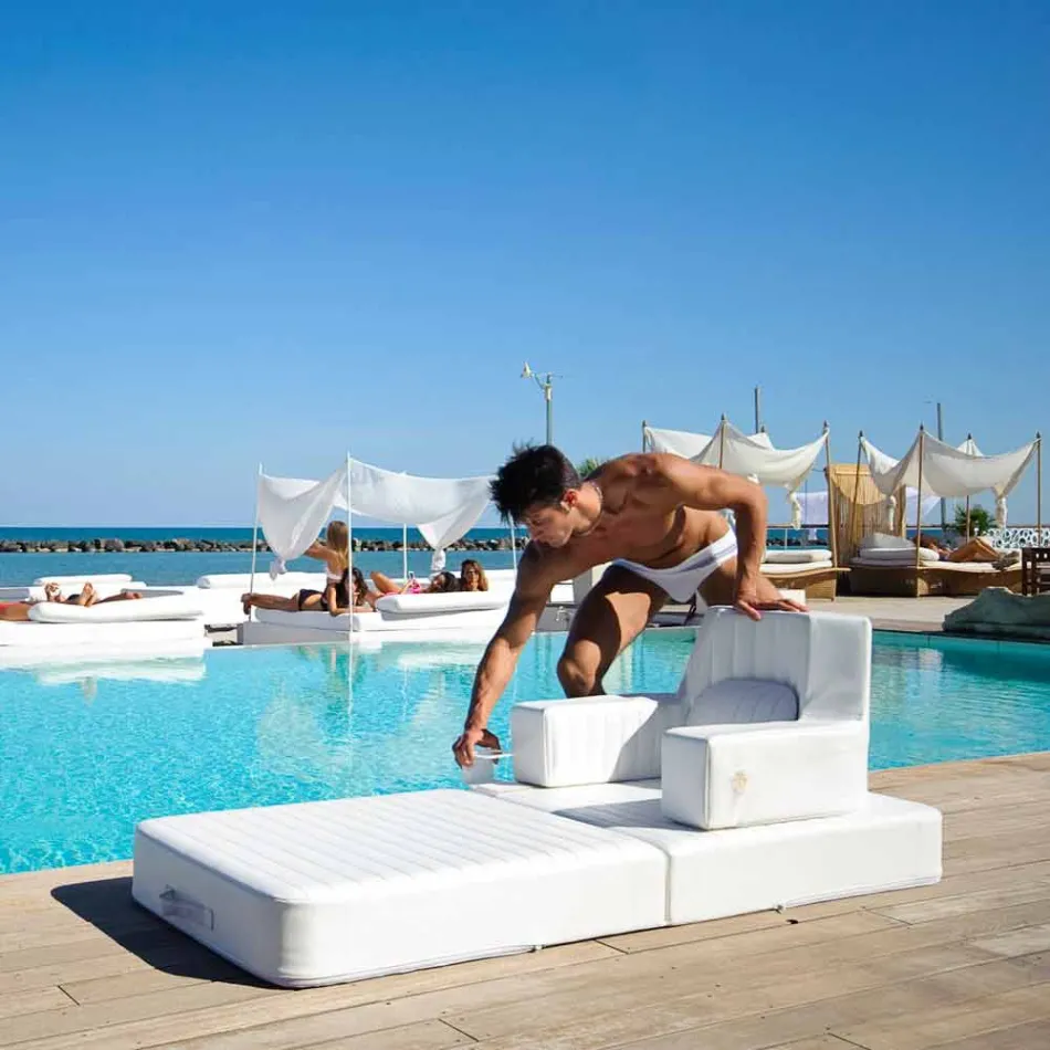 Flotante de lujo sillón Trona diseño blanco, fabricado en Italia Viadurini