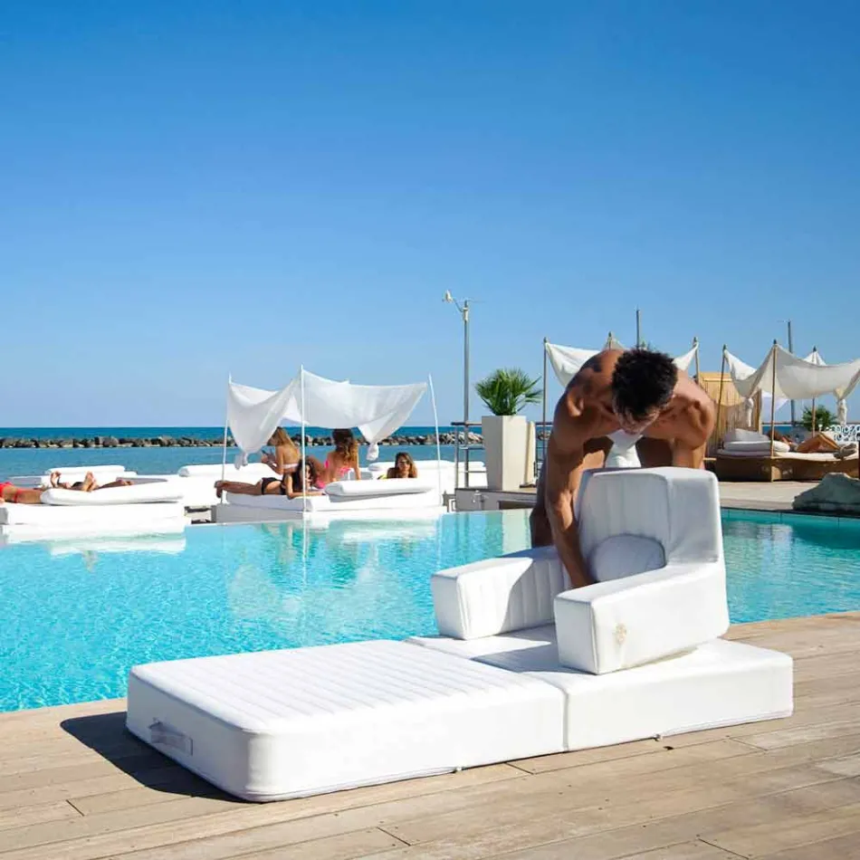 Flotante de lujo sillón Trona diseño blanco, fabricado en Italia Viadurini