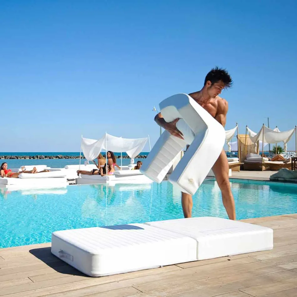 Flotante de lujo sillón Trona diseño blanco, fabricado en Italia Viadurini