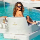 Flotante de lujo sillón Trona diseño blanco, fabricado en Italia Viadurini