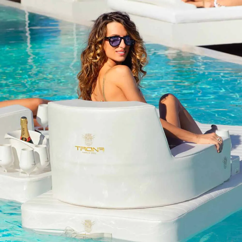 Flotante de lujo sillón Trona diseño blanco, fabricado en Italia Viadurini