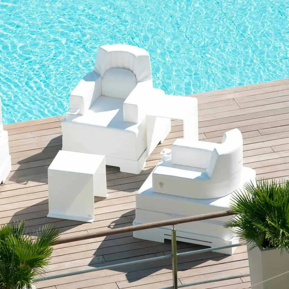 Flotante de lujo sillón Trona diseño blanco, fabricado en Italia Viadurini