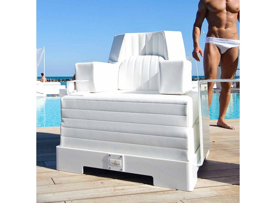 Flotante de lujo sillón Trona diseño blanco, fabricado en Italia Viadurini