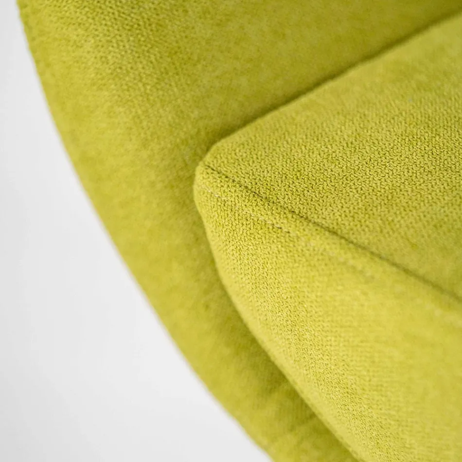 Sillón giratorio con base de metal y asiento de tela - Sereno Viadurini