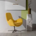 Sillón giratorio con base de metal y asiento de tela - Sereno Viadurini