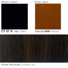 Sillón giratorio de cuero con base de madera Made in Italy - Mariposa Viadurini