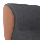 Sillón giratorio de cuero con base de madera Made in Italy - Mariposa Viadurini