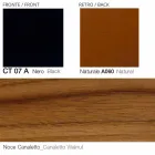 Sillón giratorio de cuero con base de madera Made in Italy - Mariposa Viadurini