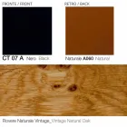 Sillón giratorio de cuero con base de madera Made in Italy - Mariposa Viadurini