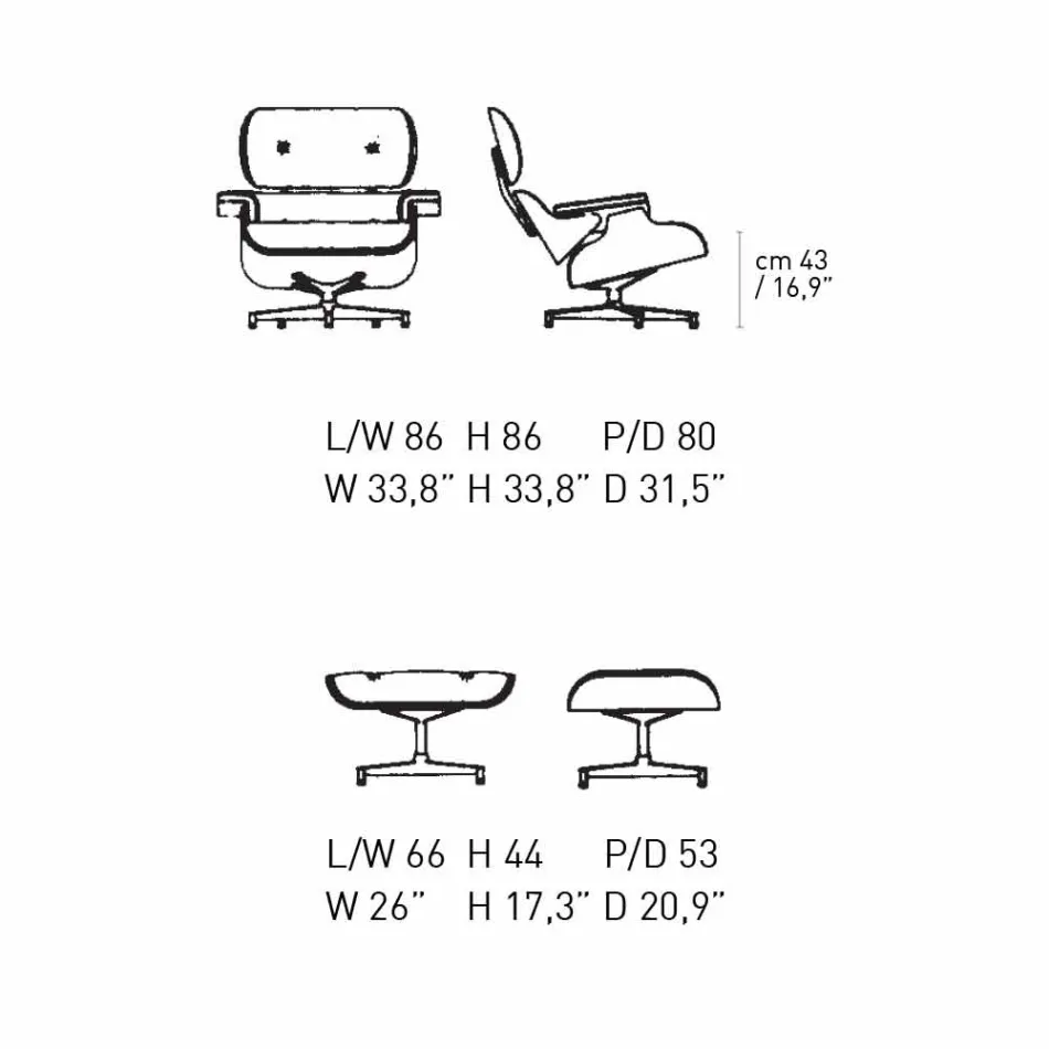 Sillón giratorio tapizado en cuero con reposapiés Made in Italy - Maestrale Viadurini
