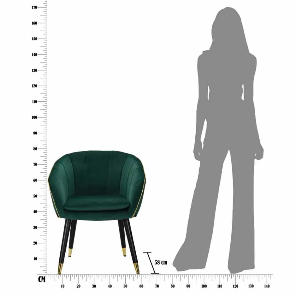 Sillón Tapizado en Madera y Tela de Diseño Moderno - Maddy Viadurini