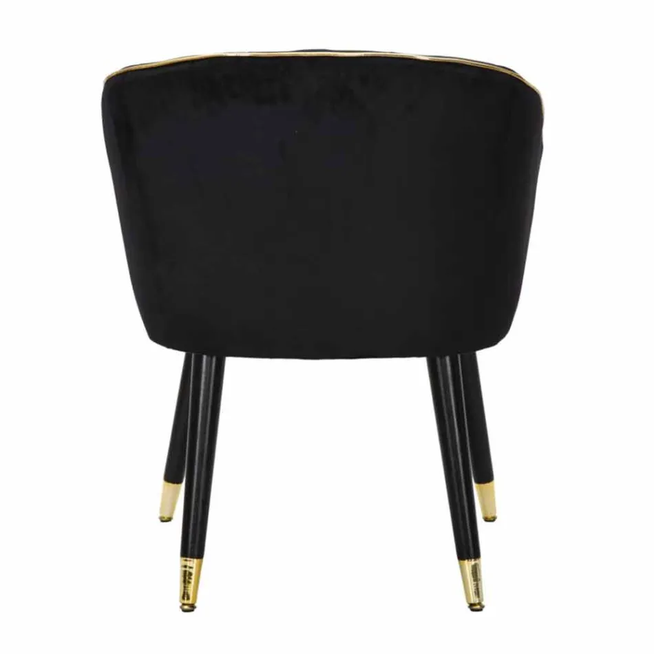 Sillón Tapizado en Madera y Tela de Diseño Moderno - Maddy Viadurini