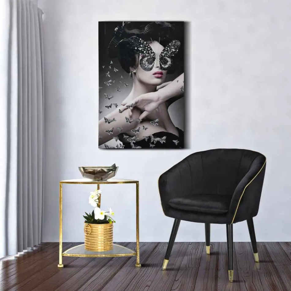 Sillón Tapizado en Madera y Tela de Diseño Moderno - Maddy Viadurini