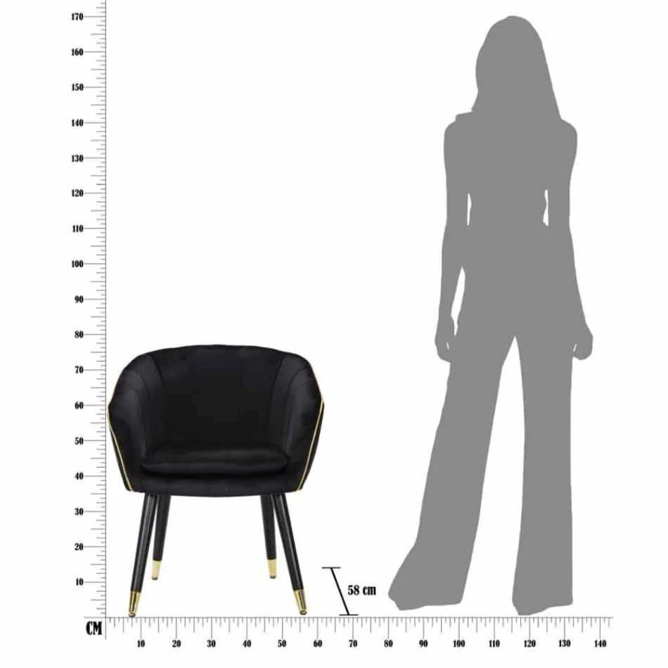 Sillón Tapizado en Madera y Tela de Diseño Moderno - Maddy Viadurini