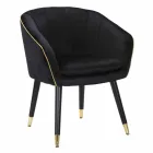 Sillón Tapizado en Madera y Tela de Diseño Moderno - Maddy Viadurini