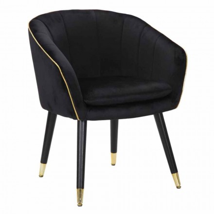 Sillón Tapizado en Madera y Tela de Diseño Moderno - Maddy Viadurini