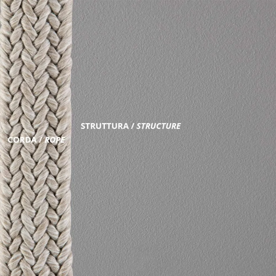 Sillón de jardín apilable en acero y cuerda Made in Italy 2 piezas - Ragnar Viadurini