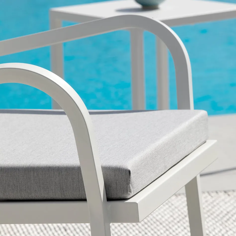 Sillón de jardín apilable en acero Made in Italy 2 piezas - Aberdeen Viadurini