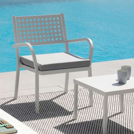 Sillón de jardín apilable en acero Made in Italy 2 piezas - Aberdeen Viadurini