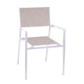 Silla de jardín apilable de textilene beige y aluminio - Foglio