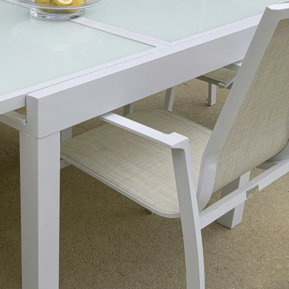 Silla de jardín apilable de textileno y aluminio - Foglio Viadurini