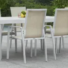 Silla de jardín apilable de textileno y aluminio - Foglio Viadurini