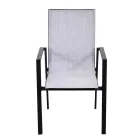 Silla de jardín apilable de textileno y aluminio - Foglio Viadurini
