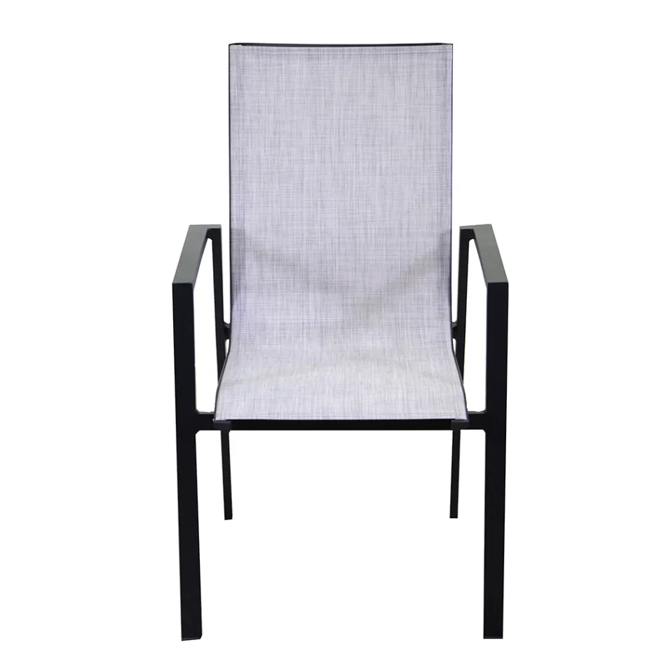 Silla de jardín apilable de textileno y aluminio - Foglio Viadurini