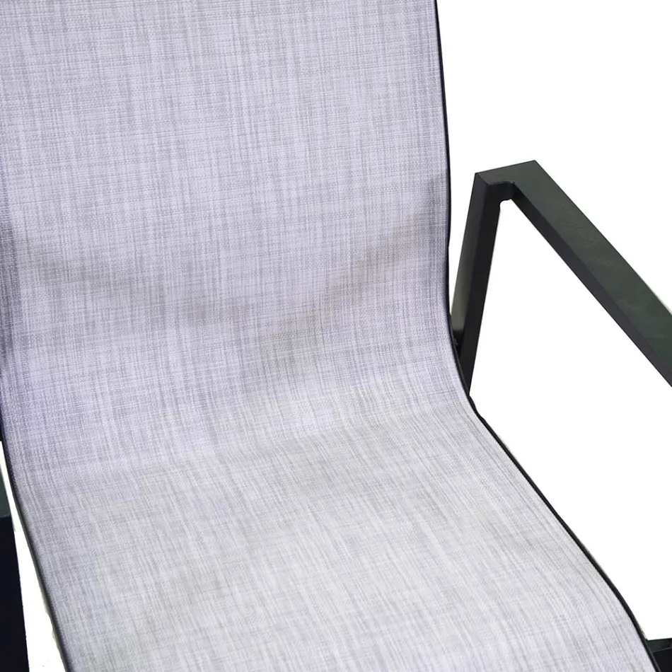 Silla de jardín apilable de textileno y aluminio - Foglio Viadurini