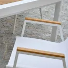 Sillón de aluminio y textileno con reposabrazos de polywood - Diario Viadurini