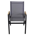 Sillón de aluminio y textileno con reposabrazos de polywood - Diario Viadurini