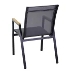 Sillón de aluminio y textileno con reposabrazos de polywood - Diario Viadurini