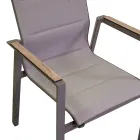 Sillón de Aluminio y Textilene con Inserción en los Reposabrazos de HPL - Righello Viadurini