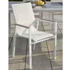 Sillón en Aluminio y Textilene con Inserción en los Reposabrazos en HPL - Righello Viadurini