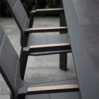 Sillón en Aluminio y Textilene con Inserción en los Reposabrazos en HPL - Righello Viadurini