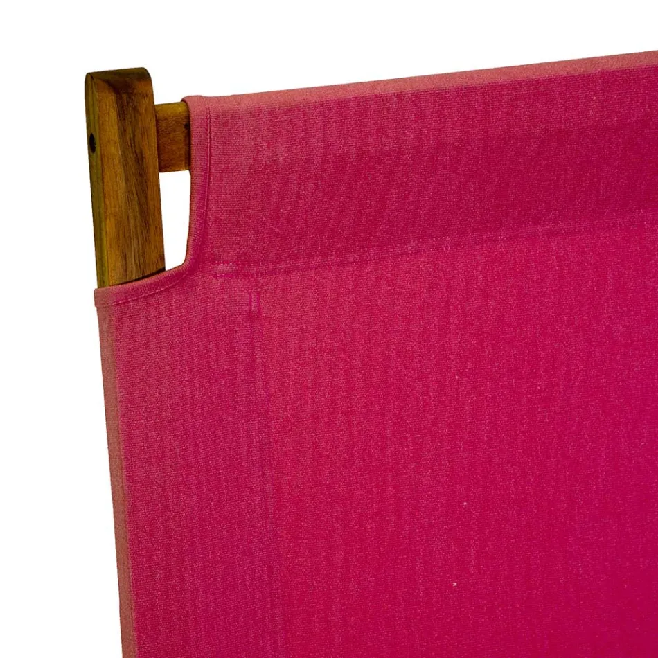 Sillón de madera de acacia y tejido de mezcla de algodón y poliéster - Bottega Viadurini