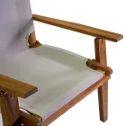 Sillón de madera de acacia y tejido de mezcla de algodón y poliéster - Bottega Viadurini