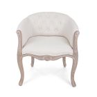 Asiento de sillón de madera en lino natural y algodón de diseño clásico - Katen Viadurini