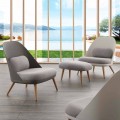 Sillón tapizado con tela, base de madera maciza de haya, Perugia