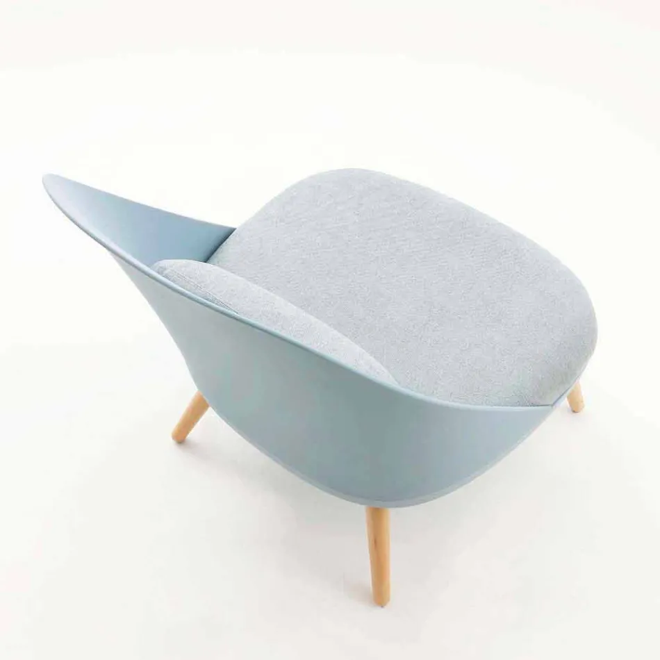 Sillón en madera, tela y polipropileno moderno hecho en Italia Perugia Viadurini