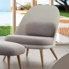 Sillón en madera, tela y polipropileno moderno hecho en Italia Perugia Viadurini