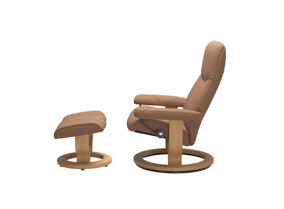 Relajante sillón reclinable de cuero con puf - Stressless Consul Viadurini