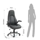 Sillón en Piel Sintética Gris Efecto Envejecido - Renio Viadurini