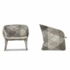 Sillón tapizado de exterior para salón, en fibra sintética - Maat by Varaschin Viadurini