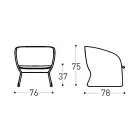 Sillón tapizado de exterior para salón, en fibra sintética - Maat by Varaschin Viadurini