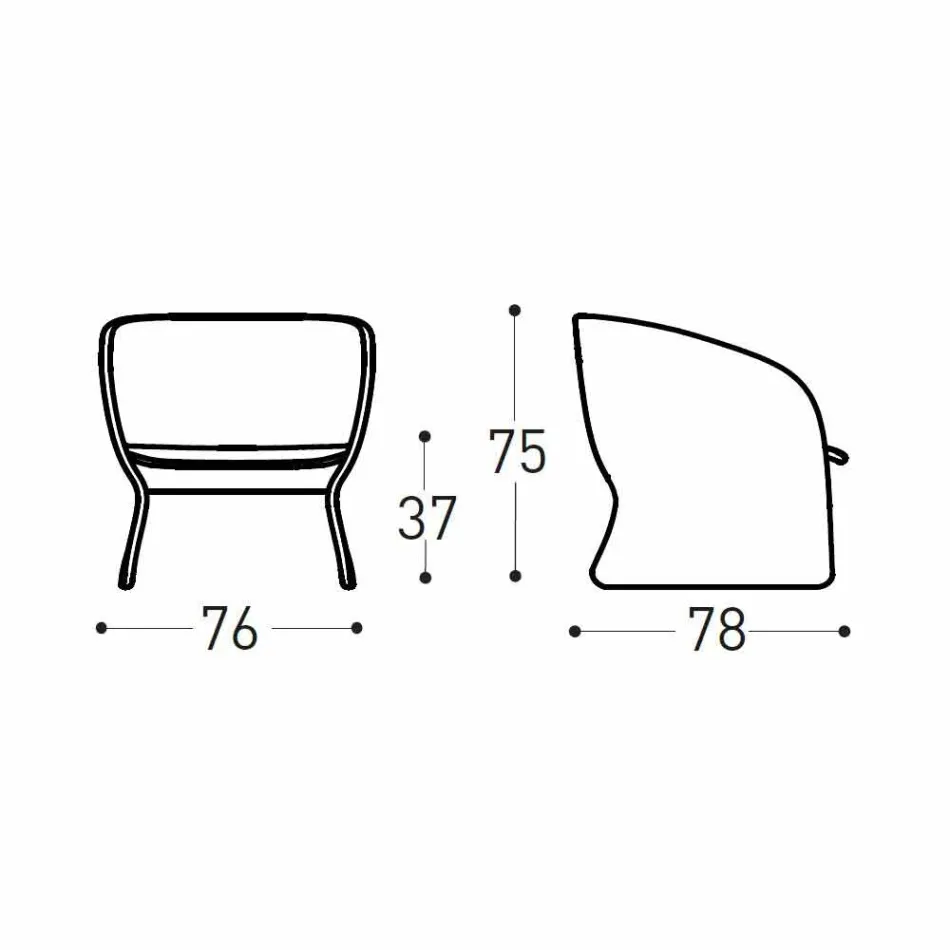 Sillón tapizado de exterior para salón, en fibra sintética - Maat by Varaschin Viadurini