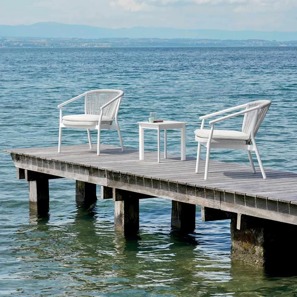 Sillón Garden Lounge tapizado en tela y aluminio - Smart by Varaschin Viadurini