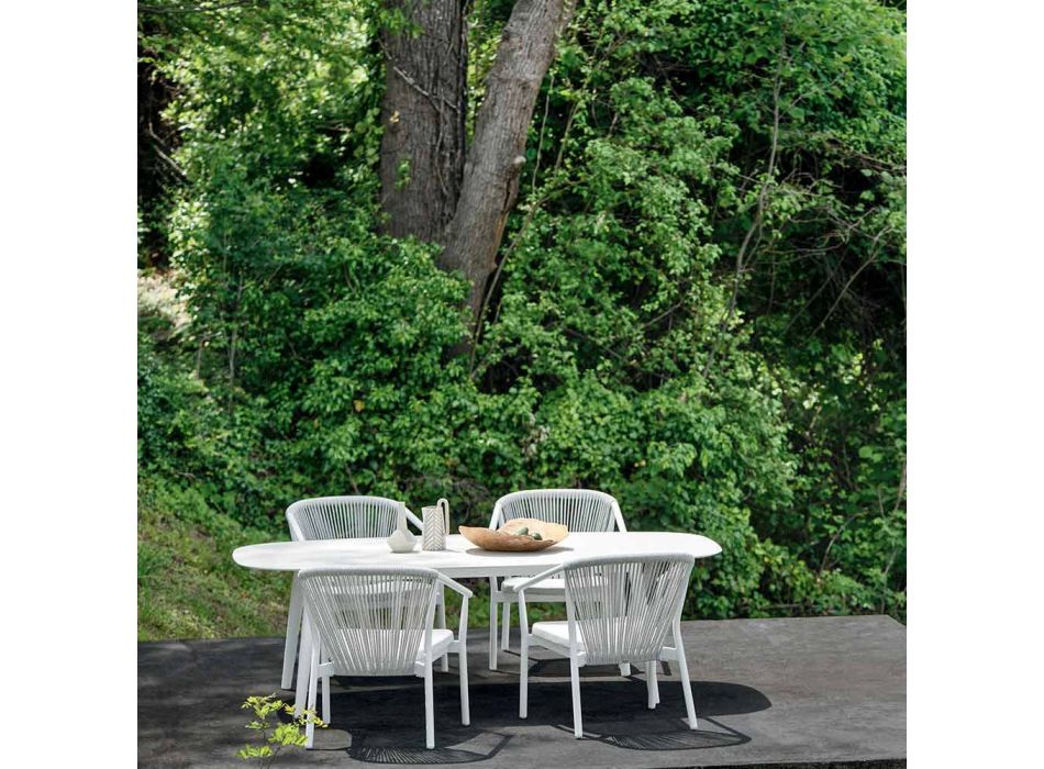 Sillón Garden Lounge tapizado en tela y aluminio - Smart by Varaschin Viadurini