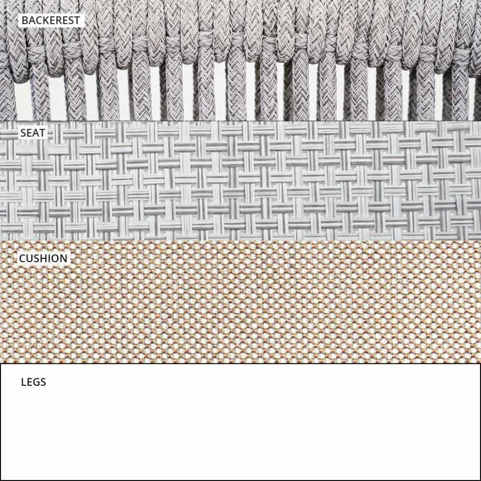 Sillón Garden Lounge tapizado en tela y aluminio - Smart by Varaschin Viadurini